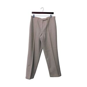Pursuits Ltd Preppy Beige 100% Worsted Wool Trousers Size 12 Tailored Pants